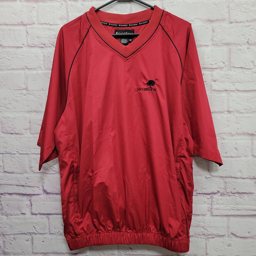 FootJoy Skybrook Golf Windshirt Mens M Red Gorpcore Athleisure Activewear Retro
